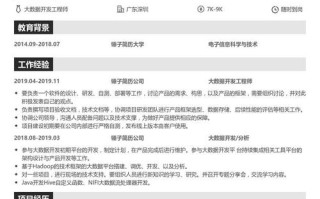 大数据开发实习简历，大数据开发人员简历